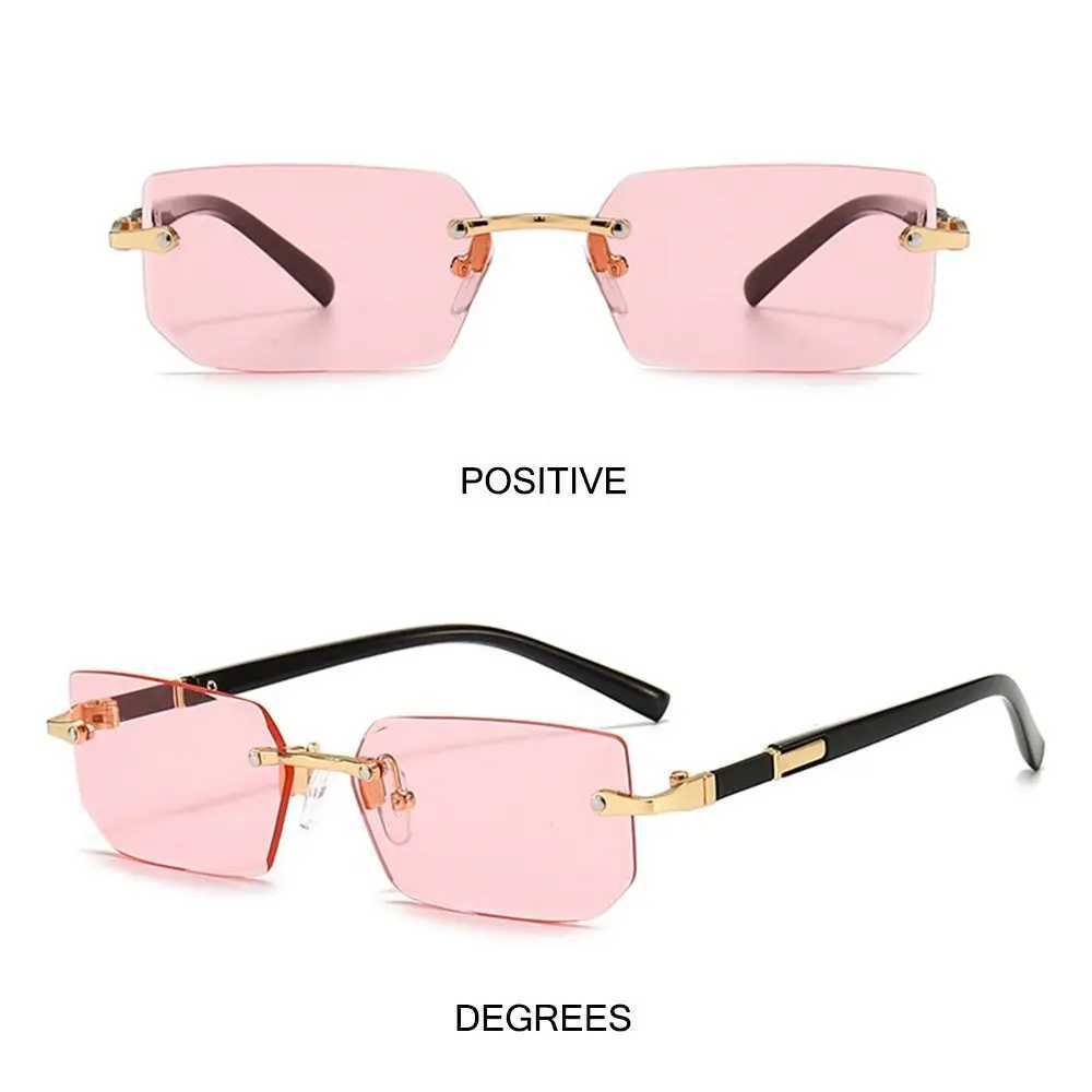 Trendy Rimless Sunglasses for Men Women Fashion Frameless Rectangle Sun Glasses Retro Shades Summer Traveling Eyewear UV400X240920