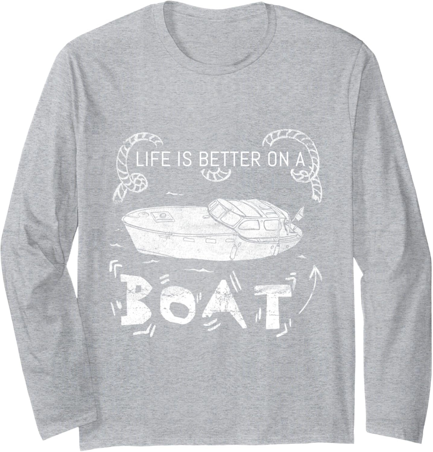 Long Sleeve Shirts for Men sweatshirt Life Is Better On A Boat Funny Cool Holiday Gift Long Sleeve Tee Streetwear Casual tops clothes