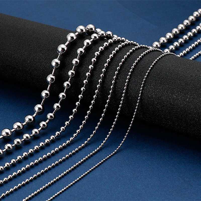 Stainless Steel Bead Chains Ball Necklace DIY Jewelry Punk Chokers Chains 1.5/2/2.4/3/3.2/4/5/6/8/10MMX240919