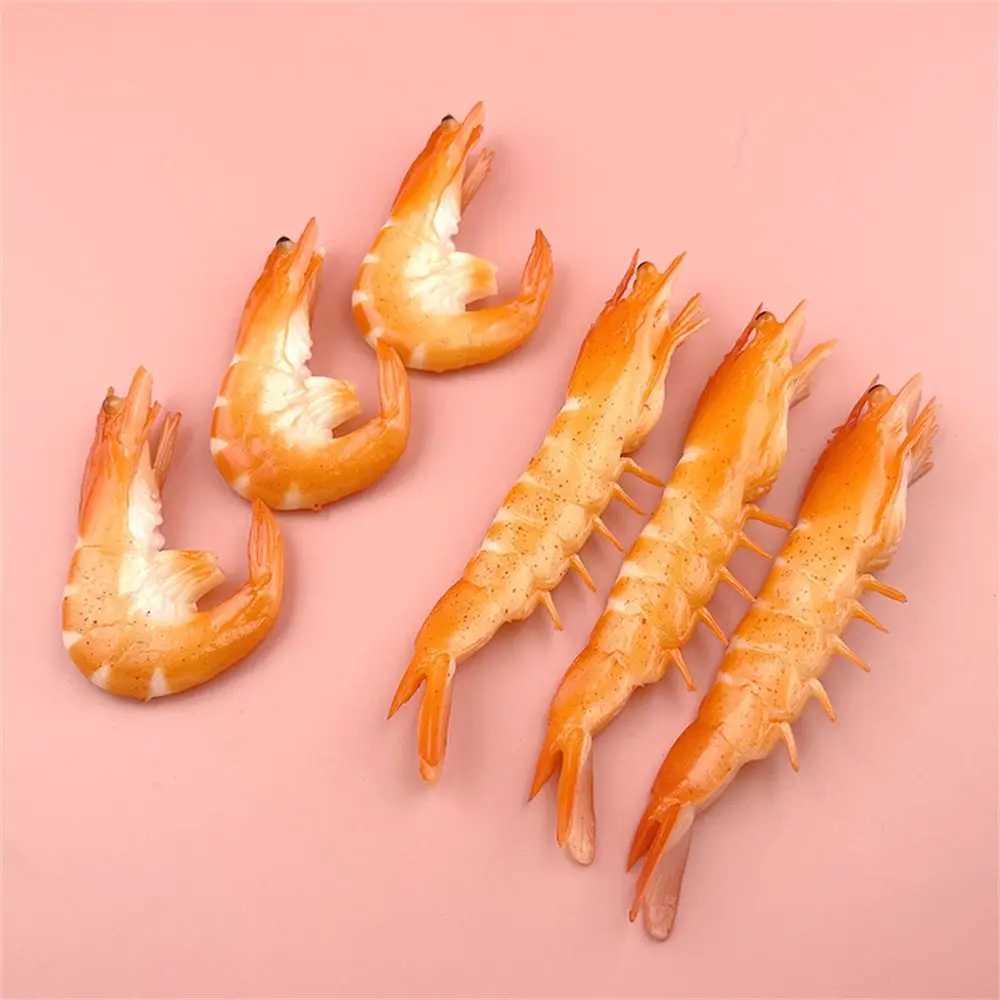 Funny Simulation Shrimp Keychain PVC Prawn Keyring Food Sea Animal Kids Toy Bag Backpack Ornament Woman Girl Jewelry AccessoriesX240919