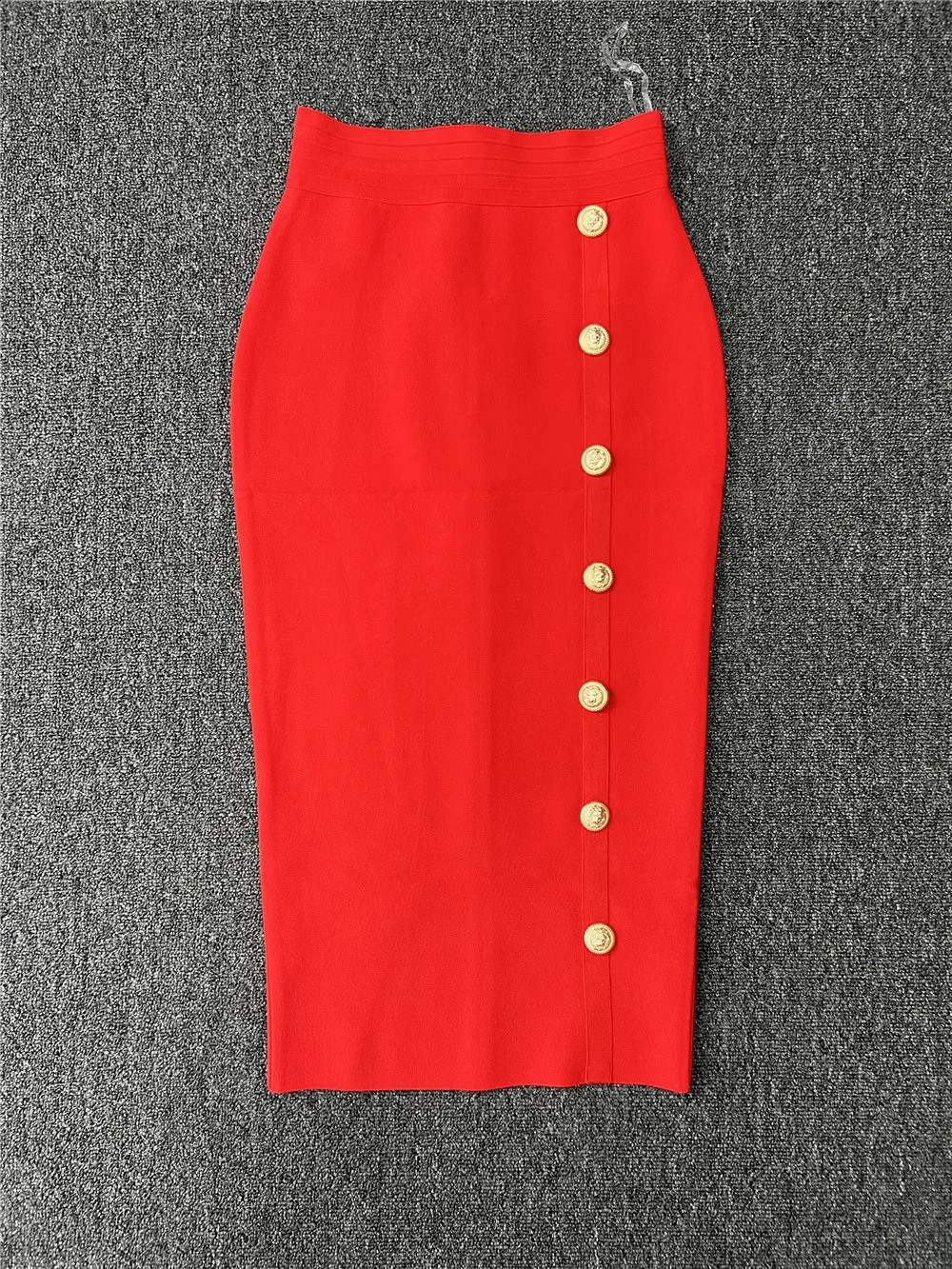 Trendyol Women Skirts Spring High Waist Knee Length Elastic Bandage Pencil Skirt Office Ladies Formal Business Wear 240920