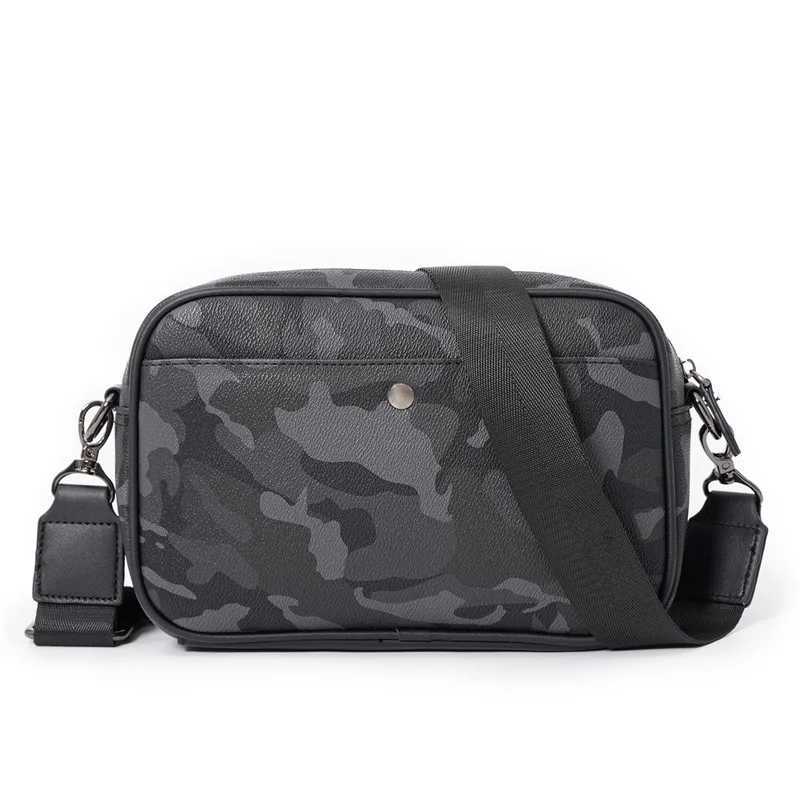 Camouflage PU Leather Messenger Bag Men Fashion Design Mens Crossbody Bags Multifunction Sling Shoulder Bags Man Luxury Handbag Z240919