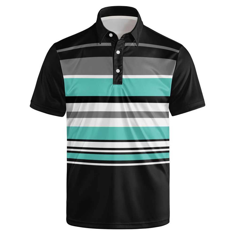 New Mens Striped Five-Pointed Star Printed Polo Shirt Mens Comfortable Fashion Golf Wear Mens Breathable Fitness Tennis WearX240920