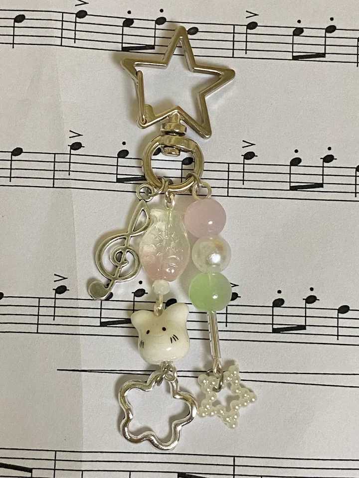 soft aesthetic y2k pink green mint white dango keychainX240919