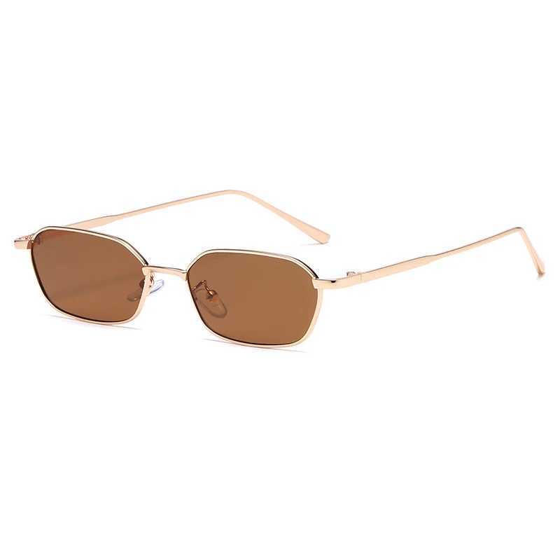 Polygon Sunglasses Men Women Metal Frame Small Sun Glasses 2024 Vintage Brand Deigner Eyewear Ladies Shades UV400 GogglesX240920