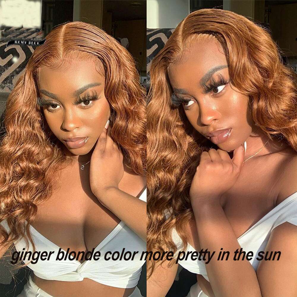 Ginger Brown Synthetic Lace Front Wig For Women Glueless With Baby Natural Hair E Orange Blonde Wigs Heat Resistant Fiber