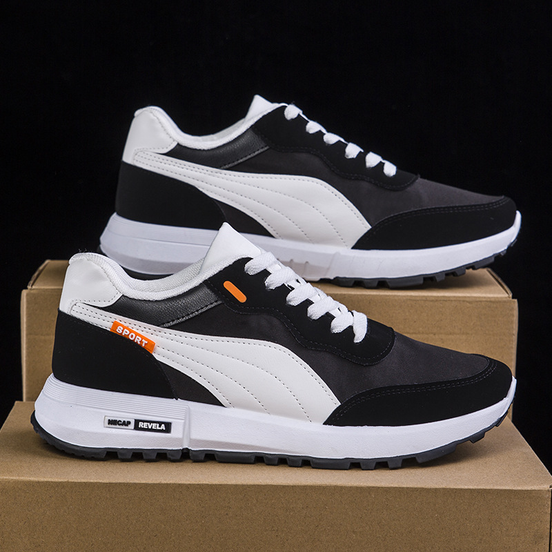 Spring Sneakers for Men Male Shoes Fashion Light Casual Shoes White Black Sneakers Tennis Breathable Walking Men Flats Black 824