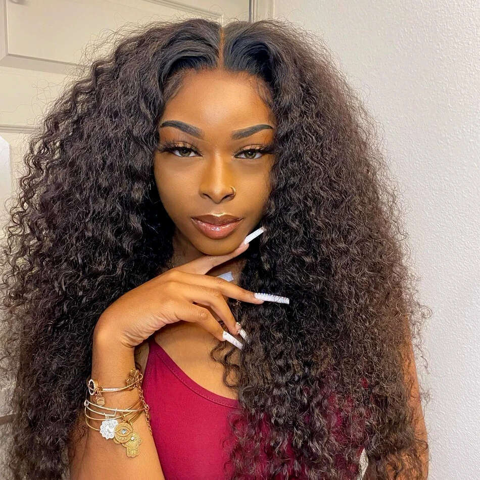 100% hd Frontal Wig Pre-Plucked 250% Full Density Kinky Curly Wigs Human Hair 13x6 Hd Lace