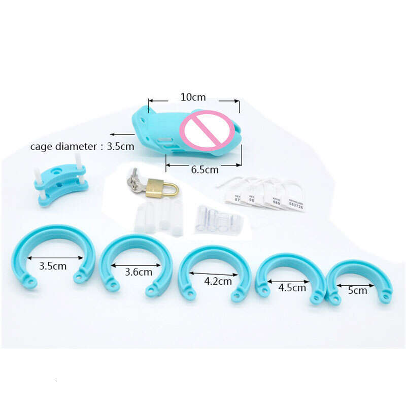 5 Colors Adult Sex Toys Unique Male Chastity Kit Plastic CB Cock Cages 5 Rings Penis Lock Delay Ejaculation Cock Ring%