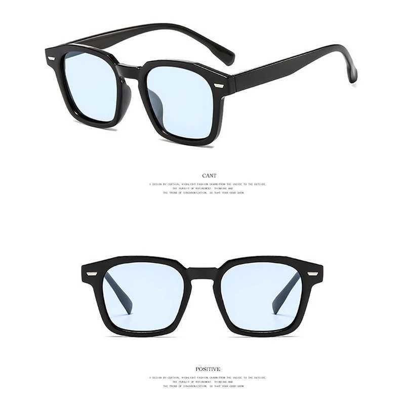 Retro Vintage Square Frame Sunglasses for Women Men Unisex Transparent Outdoor Sports Ridding Black Sunglasses Eyewear UV400X240920