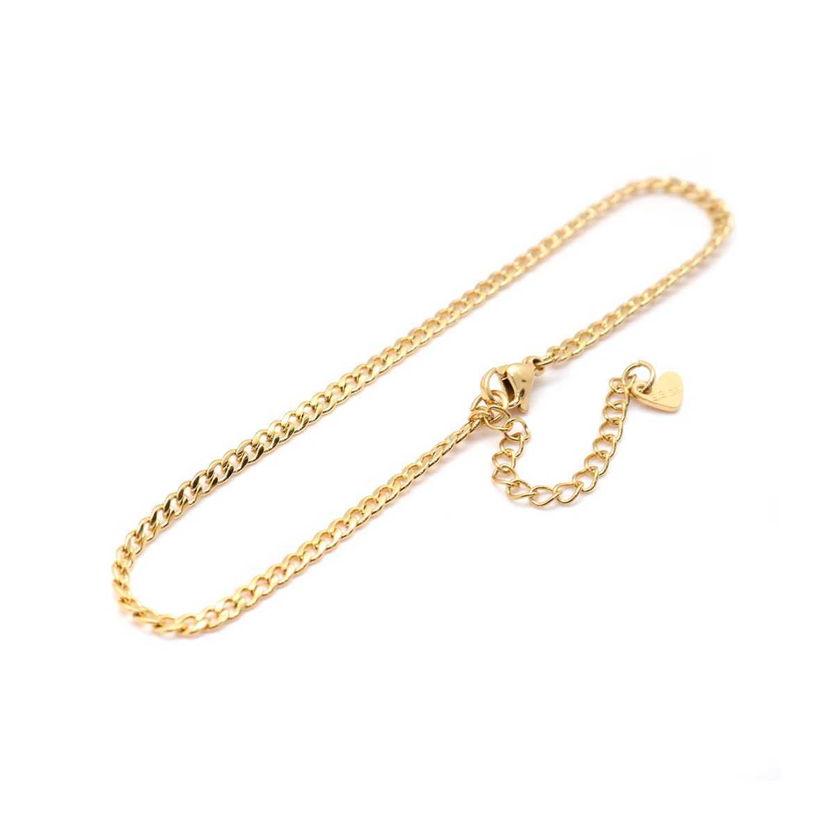 304 Stainless Steel Anklet Gold Color Round Chain Anklet Bracelet on the leg Jewelry Gift For Women Foot Jewelry Cool 1 Piece Y240920