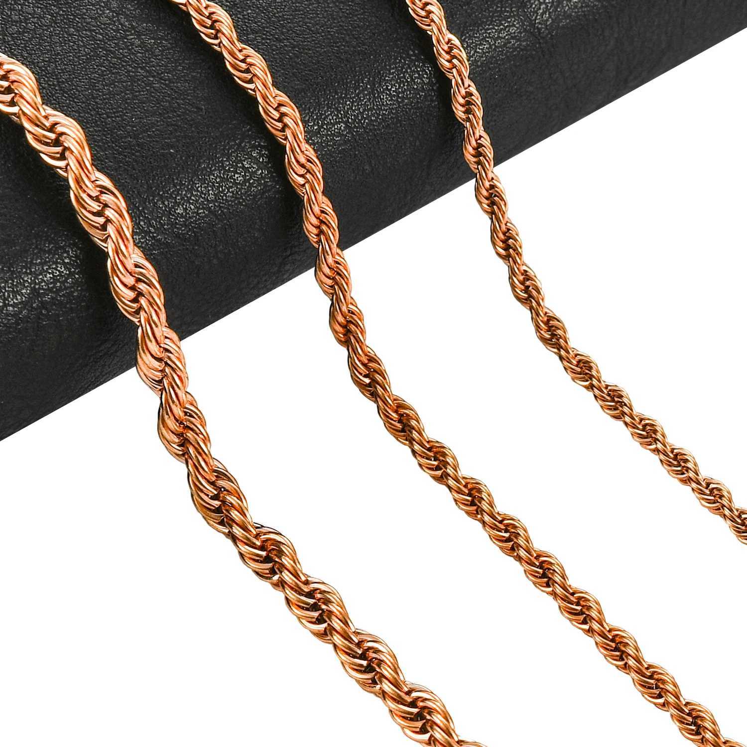 Stainless Steel Twist Rope Chains Men Women Rose Gold Color Plated Necklace Choker High Quality Jewelry Gifts 2/3/4mm WideX240919