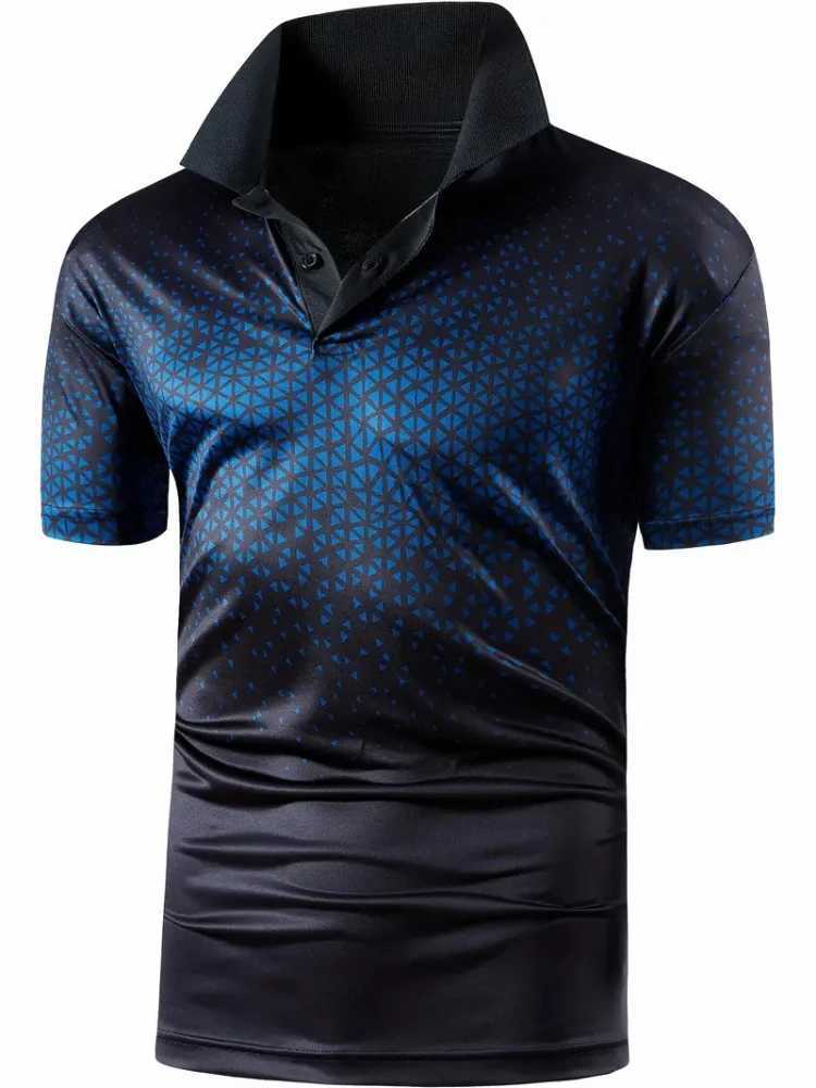 Mens Summer Quality Polo Shirt Trendy Matching Colour Printed Plus Size Mens Shirt Sports Sweat Absorbent Quality TopsX240920