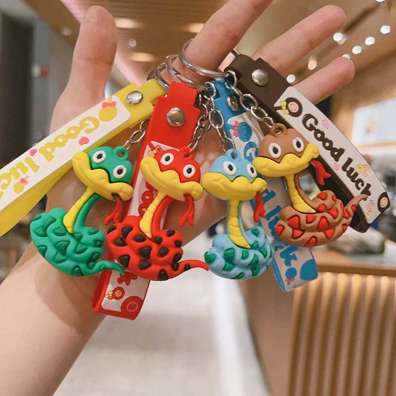 Creative Snake Pendant Keychain Cute Cartoon Zodiac Snake Year Lucky Pendant Backpack Hanging Decoration Accessories GiftsX240919