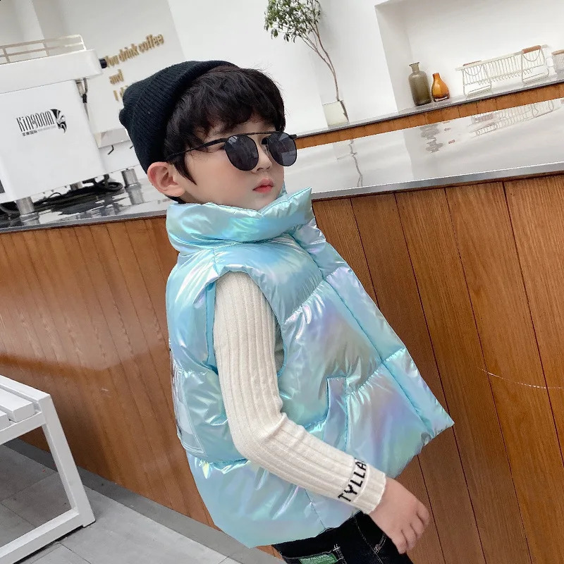 Baby Vests Autumn Winter Kids Windproof Waistcoats Children Fashion Jackets Girls Boys Solid Outerwear 4-10 Years 240913