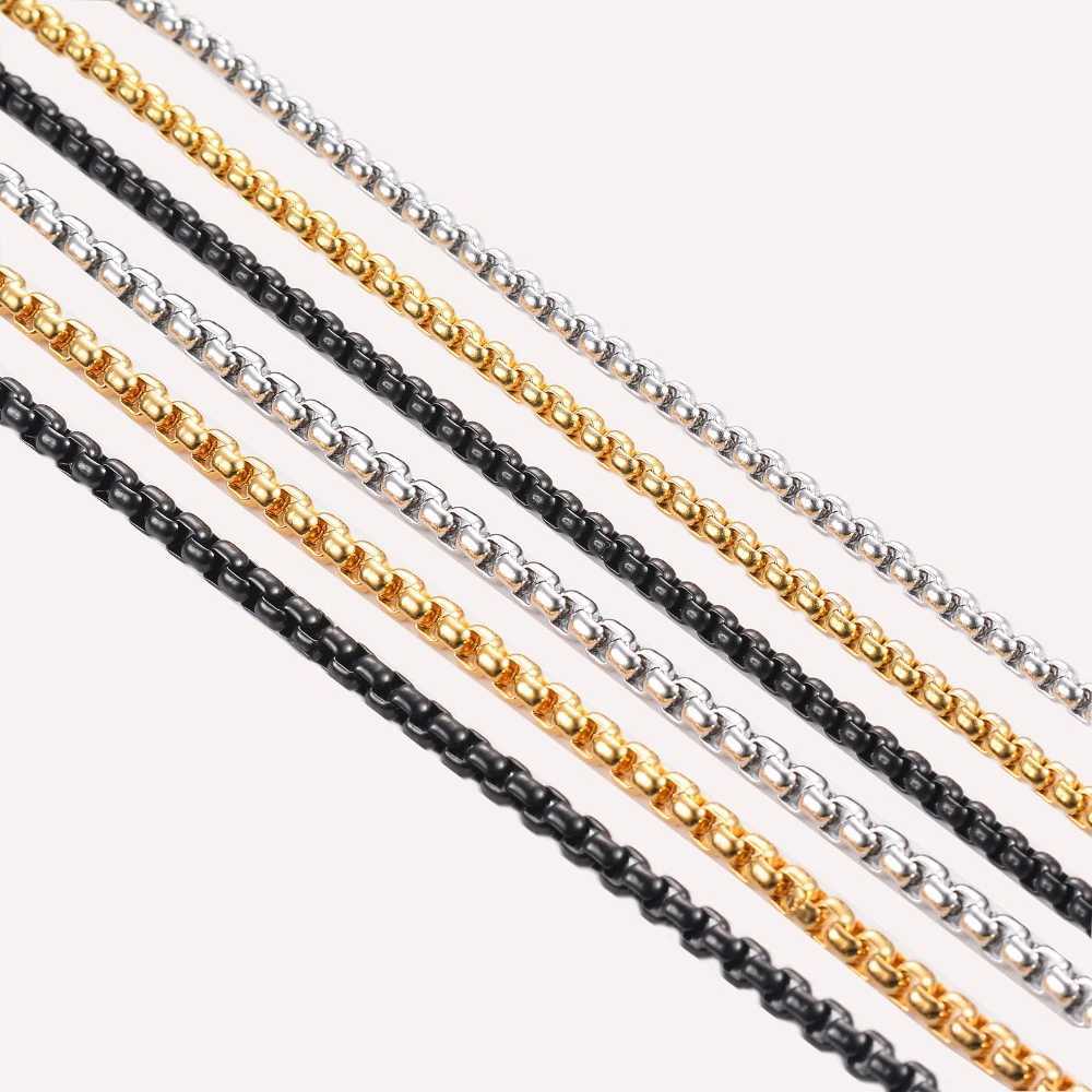 1 Piece Width 2/2.5/3/3.5/4mm Stainless Steel Square Pearl Chain Figaro Necklace Jewelry for Men WomenX240919