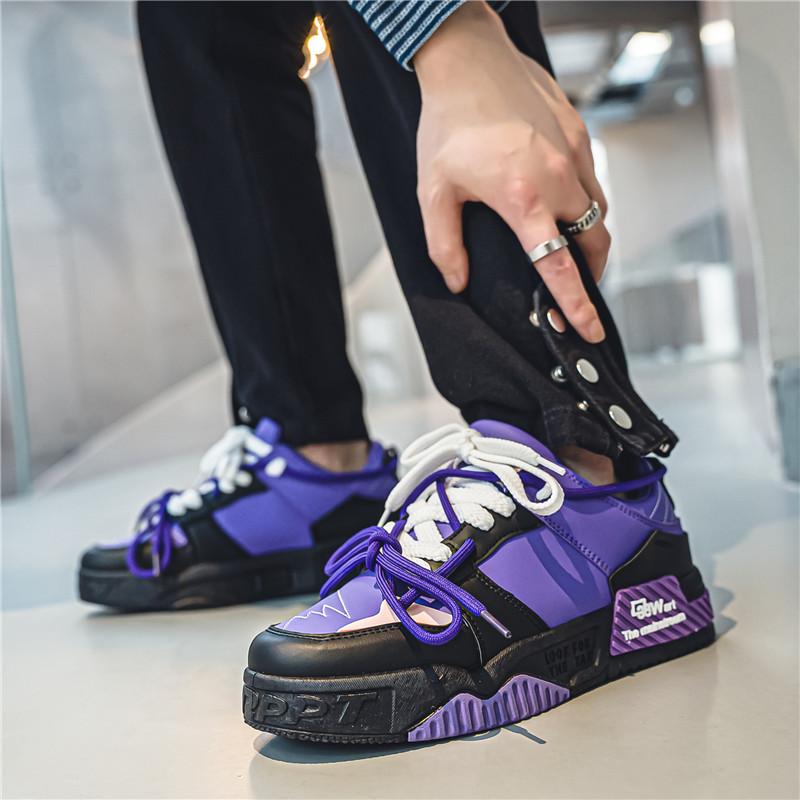 Purple Skate Men's Sneakers | Lace-up Skateboarding Shoes 4 boarding
