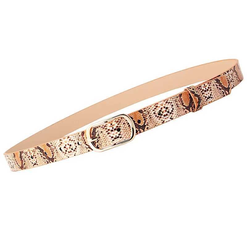 2023 New Retro Edition Fashion Jeans with Needle Buckle Snake Leopard Printed Womens Belt and Black Designer Belt W240920