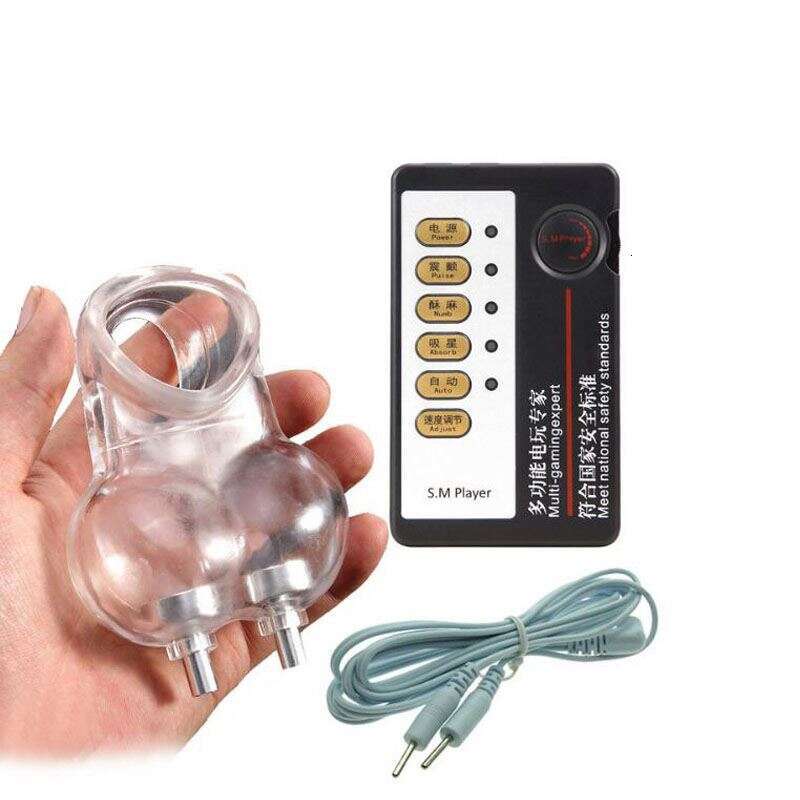 Electro Shock Penis Ring Chastity Cage Medical Sex Toys For Men Scrotum Sleeve Ball Stretcher Electric Cock Cage Erotic