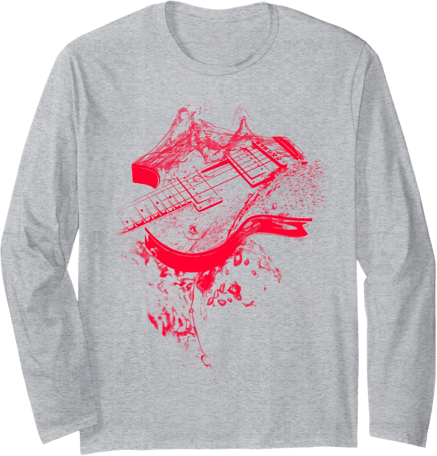 Long Sleeve Shirts for Men sweatshirt Graphic Guitar Cool Rock Music Musicians Gift Long Sleeve Tee Streetwear Casual tops clothes