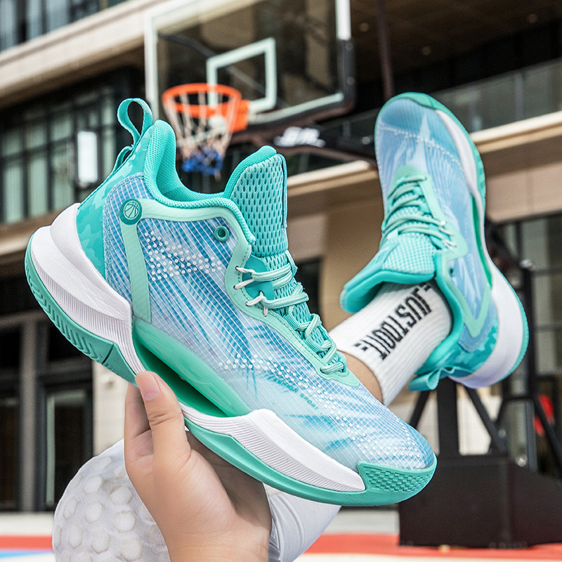 Sports Basketball Shoes Men's Training Leisure Anti-slip Wear Breathable Real Combat Rebound High-top Large Size Ball Shoes 2024