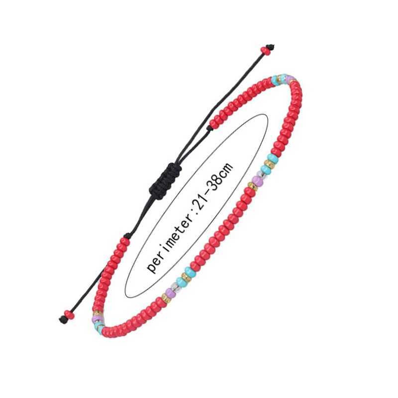 Boho Women Glass Beads Woven Anklet Beaded Bracelet On The Leg Beach Barefoot Foot Jewelry Handmade Rope Thread Weaving Braid Y240920