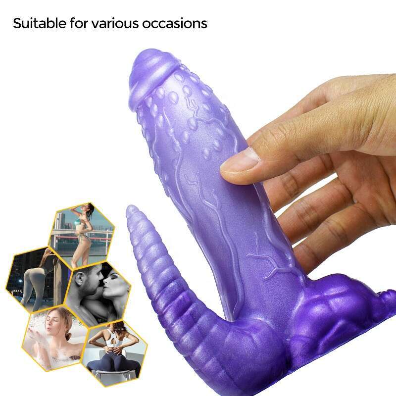 2 in 1 Dinosaur realistic dildo for women, cute monster liquid silicone anal dildo sex toys