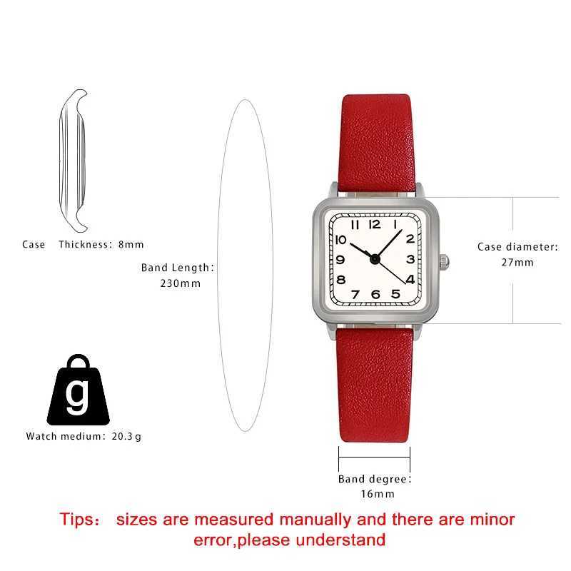 Hot Sale Woman Quartz Watch Leather Strap Square Dial Student Luxury Gift Wristwatches Dropshipping Relojes Para MujerX240920