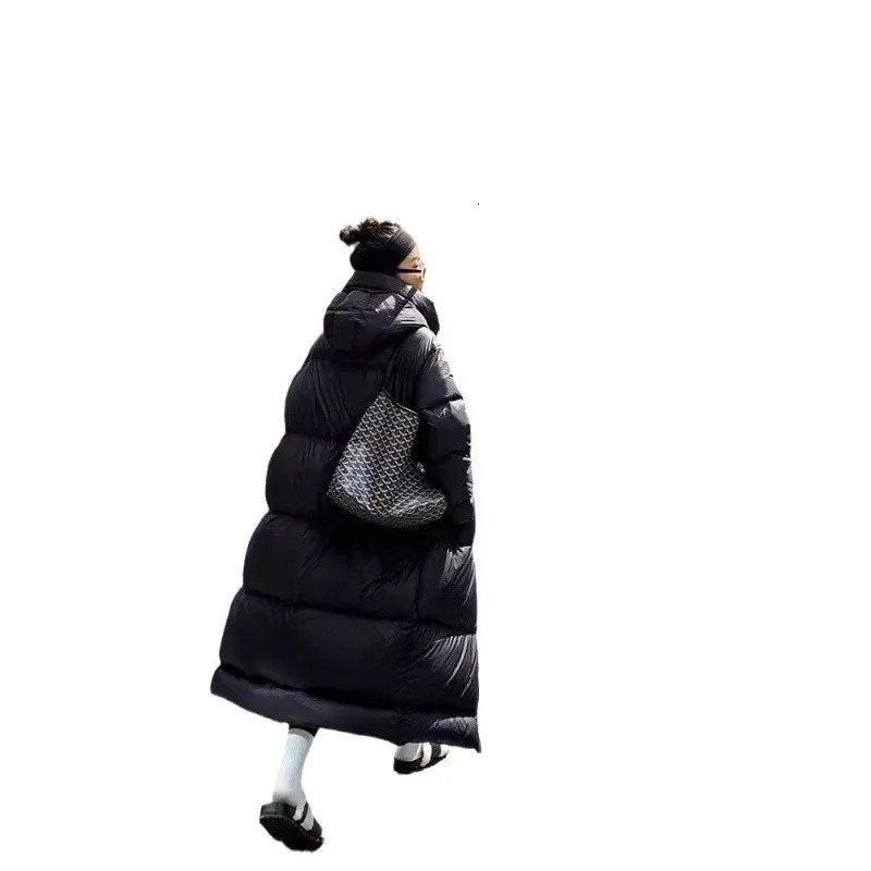 2024 Winter New Coat Long Sleeves Loose Fit Thickened White Duck Down Jacket Warm Comfortable Women's Outwear