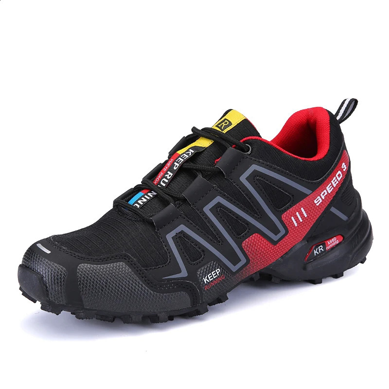 Men Outdoor Hiking Sneakers Climbing Trekking Lace Up Trekking Outdoor Mountain Bike Shoes Flat Sport Cycling Shoes Breathable 240918