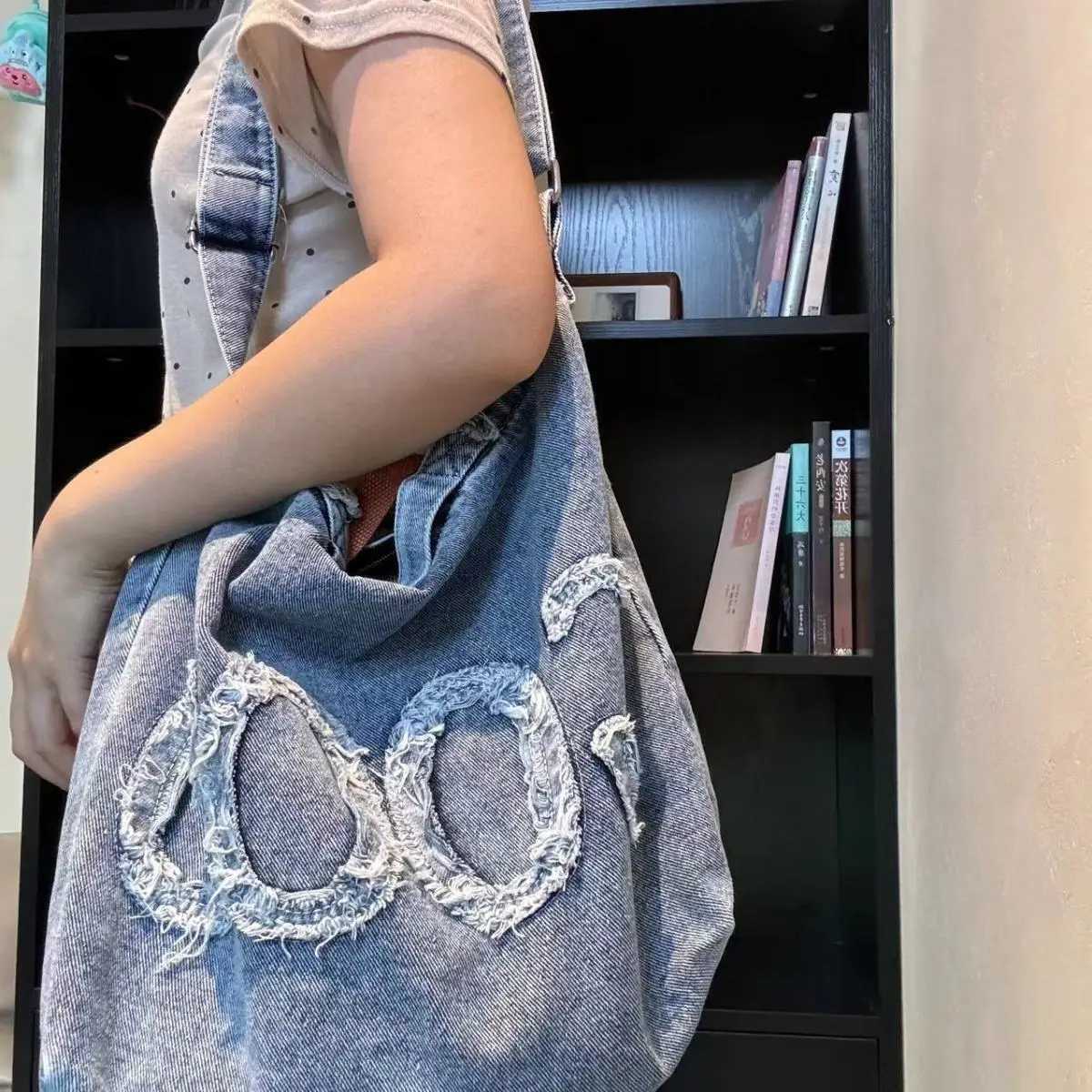Denim Bags for Women Casual Crossbody Embroidery Female Shoulder Bag Pack Travel Zipper Handbag Tote Ladies Messenger 240920