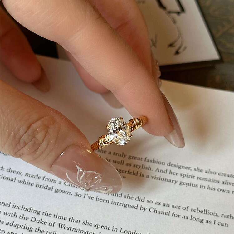 Pigeon egg ring women's fashion light luxury high-end sense line sense index finger ring original niche design temperament Luxury Rings Party Gif