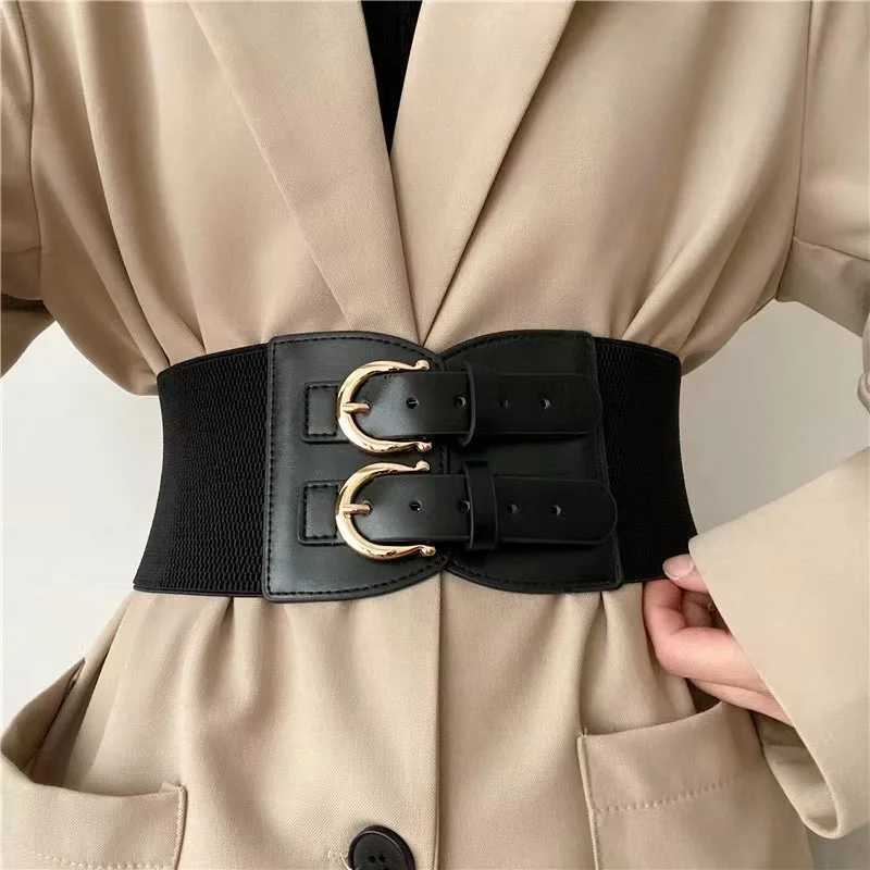 Sexy retro pin buckle waist seal elastic wide waistband for womens fashion accessories W240920