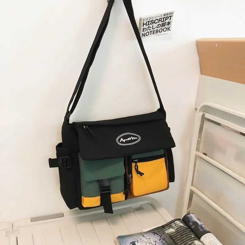 Waterproof Nylon Messenger Bag High Quality Womens Handbags Shoulder Bags Splicing Designer Crossbody Bags for Men Pouch Bolsas Z240919