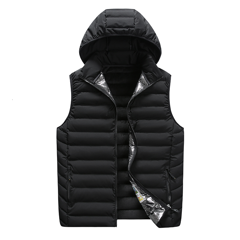 Winter Vest Warm Sleeveless Jacket Hooded Casual Detachable Hat Outwear Men Autumn Thicken Waistcoat Vests Male
