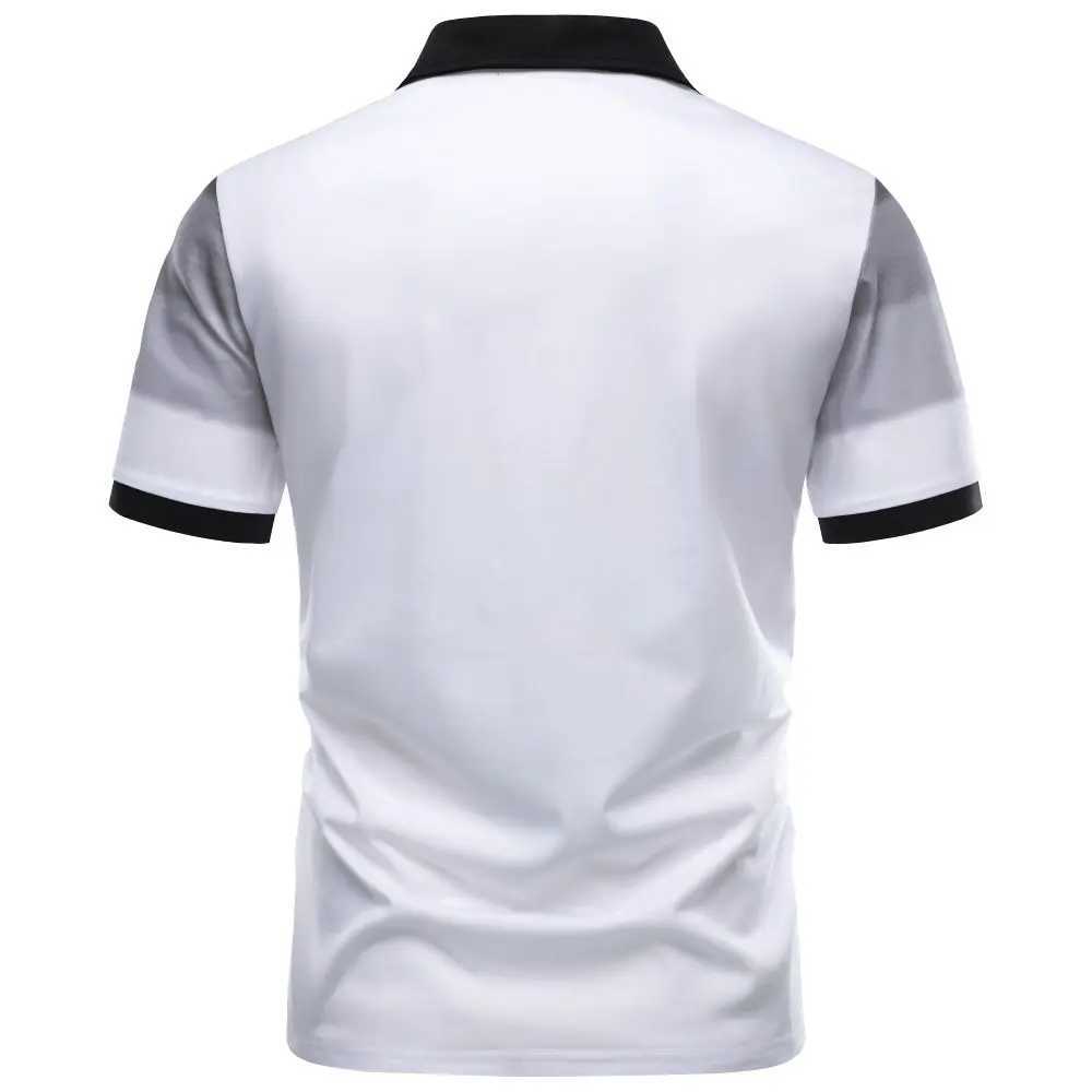 Mens Polo Shirt Gradient Casual Style Button Short Sleeve For Men Regular Fit Daily Outdoors Wear Mens Polo ShirtX240920