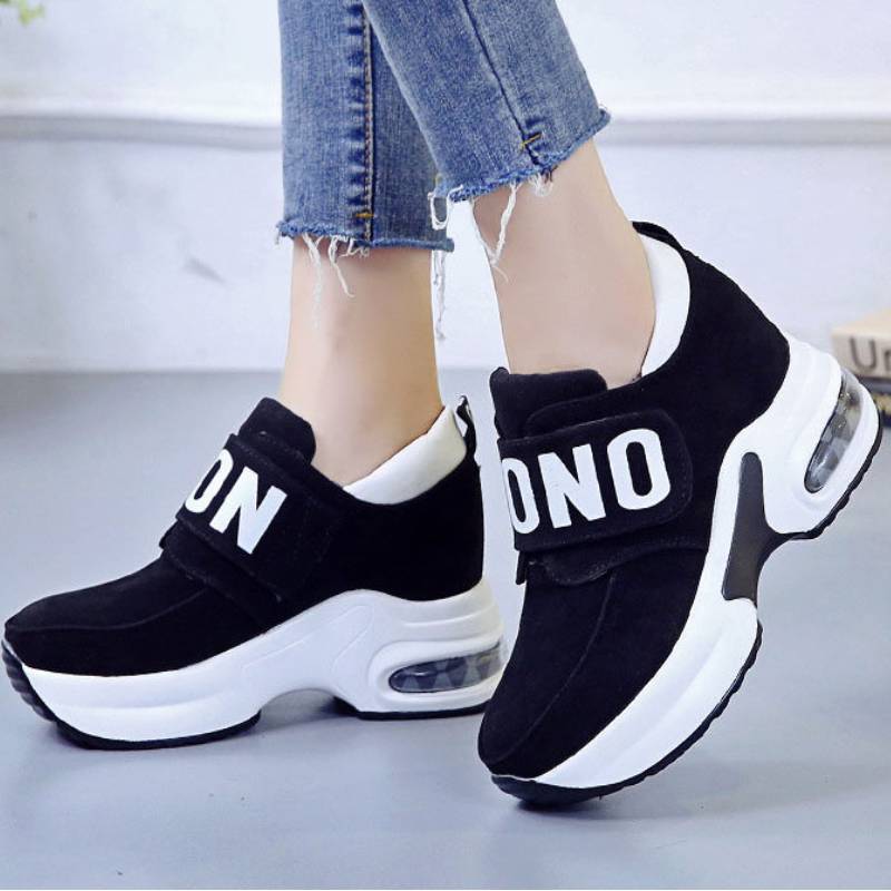 2025 new Wedge Platform Chunky Ladies Running Trainers Female Shoes Black Red Sneakers Women Tenis Feminino 3d15