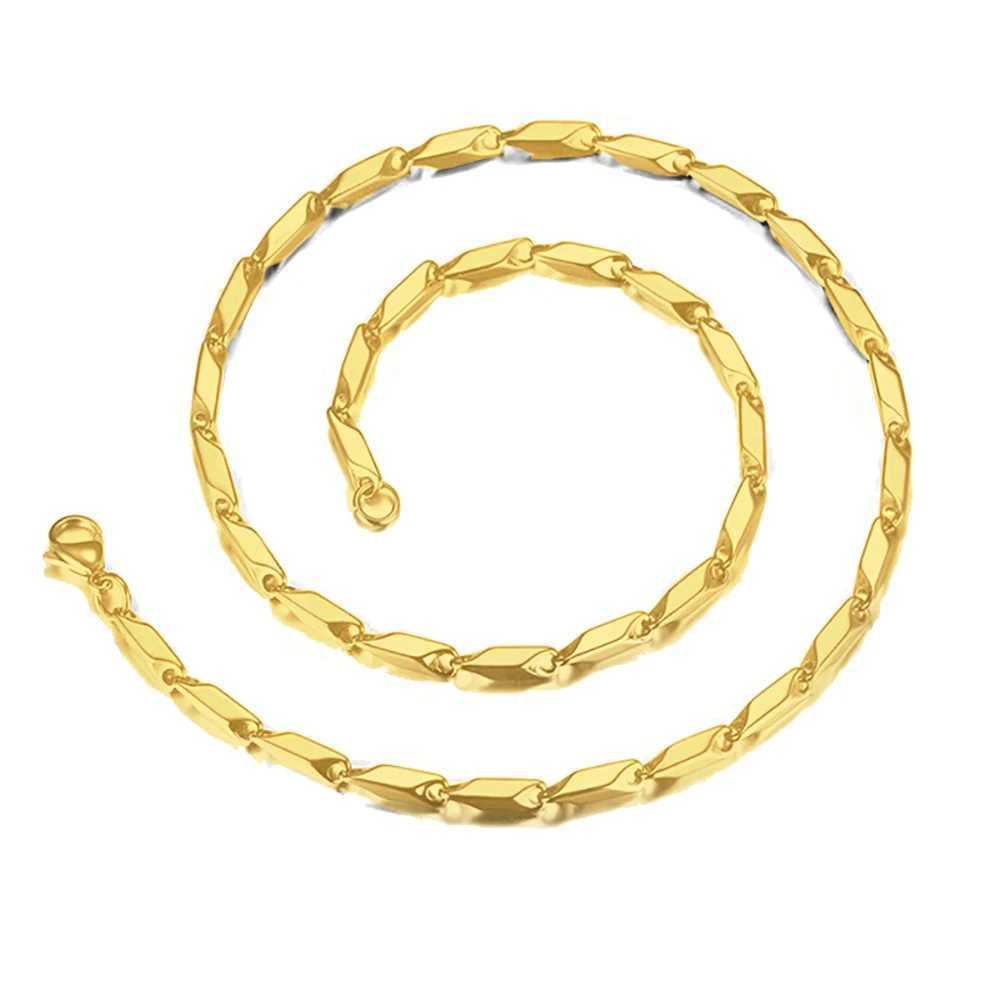 Punk Fashion Chain Necklaces Male 3mm Gold Silver Color Stainless Steel Chain Necklace for Men Women Hip Hop Jewelry GiftX240919