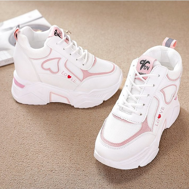 Quality High Women Platform Sneakers 2023 New Chunky Woman Casual Dad Basket Female Fashion Sport Mesh Lace Up Shoes e40e