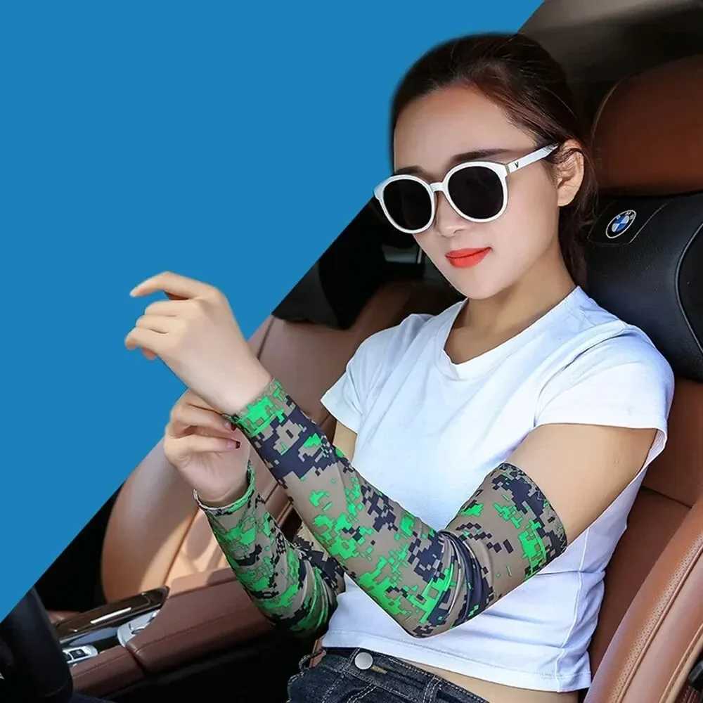2Pcs Unisex Cooling Arm Sleeves Cover Sports Running UV Sun Protection Outdoor Men Fishing Cycling Sleeves for Hide Tattoos Y240919