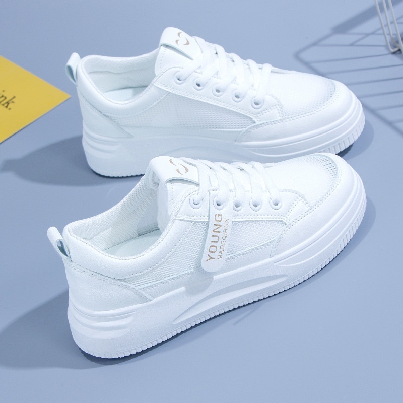 Little 2023 Summer New Versatile Student Breathable Mesh White Fashionable Instagram Fashion Casual Board Shoes Female