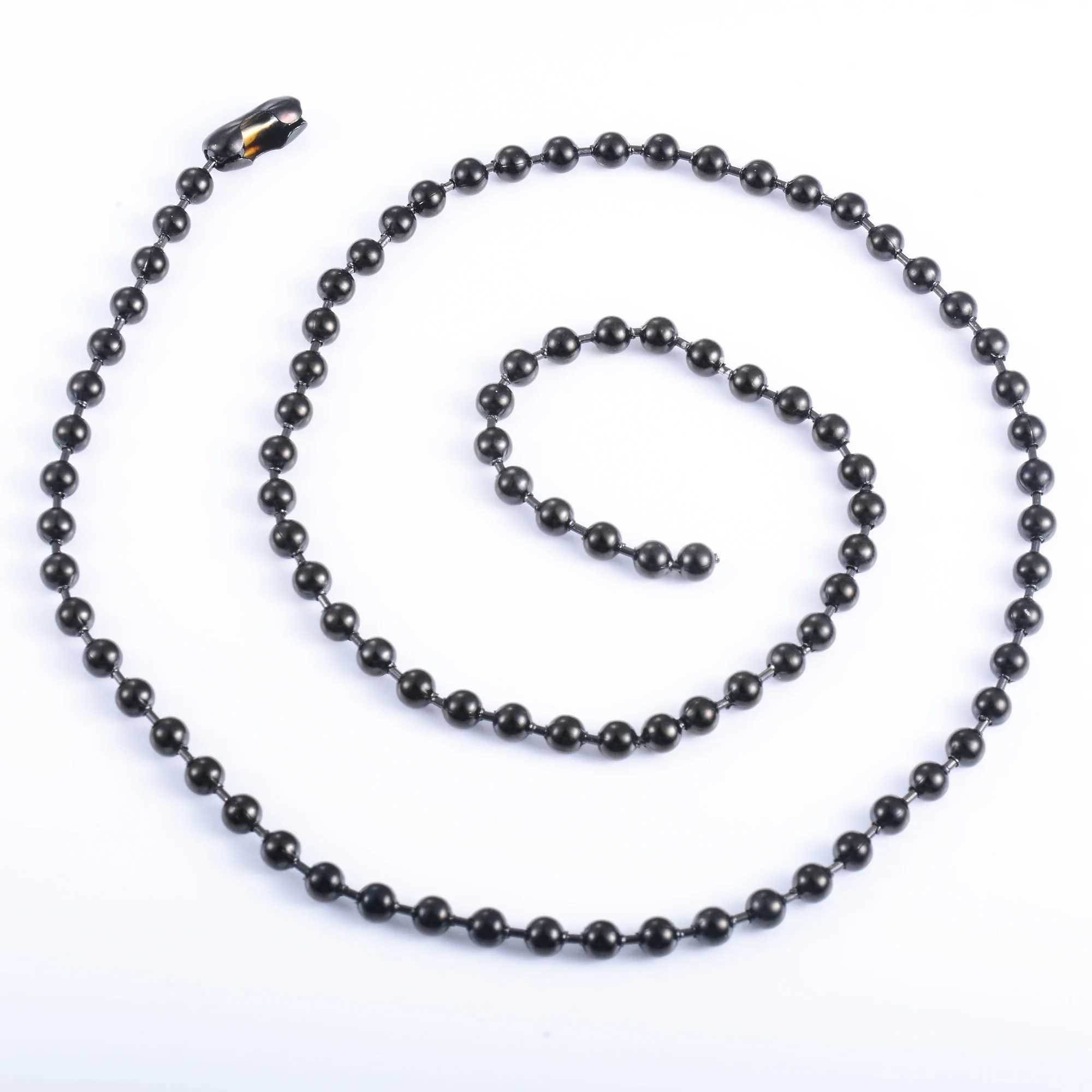 Bead Necklace for Women Men Ball Chain Stainless Steel Jewelry Accessories on the Neck Collar Round Rolo Black Plated ChokerX240919