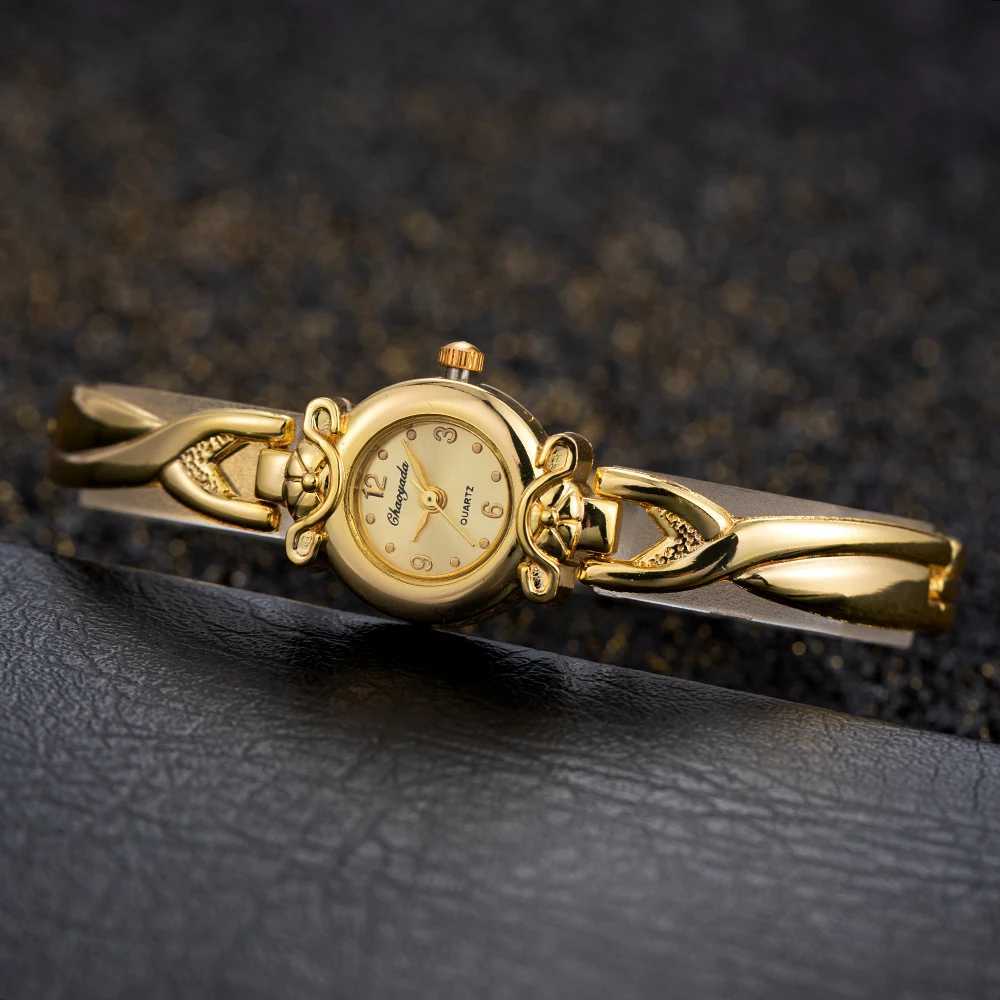 2023 Fashion Gold Vintage Watch for Women Luxury Elegant Quartz Watch Womens Pattern Bracelet Casual Wristwatches Reloj MujerX240920
