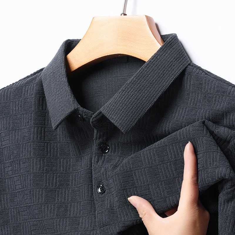 Luxury Quality Mens 2024 Summer New Cotton And Hemp Short Sleeved Polo Shirt Business Casual Checkered Lapel T-shirt Mens WearX240920