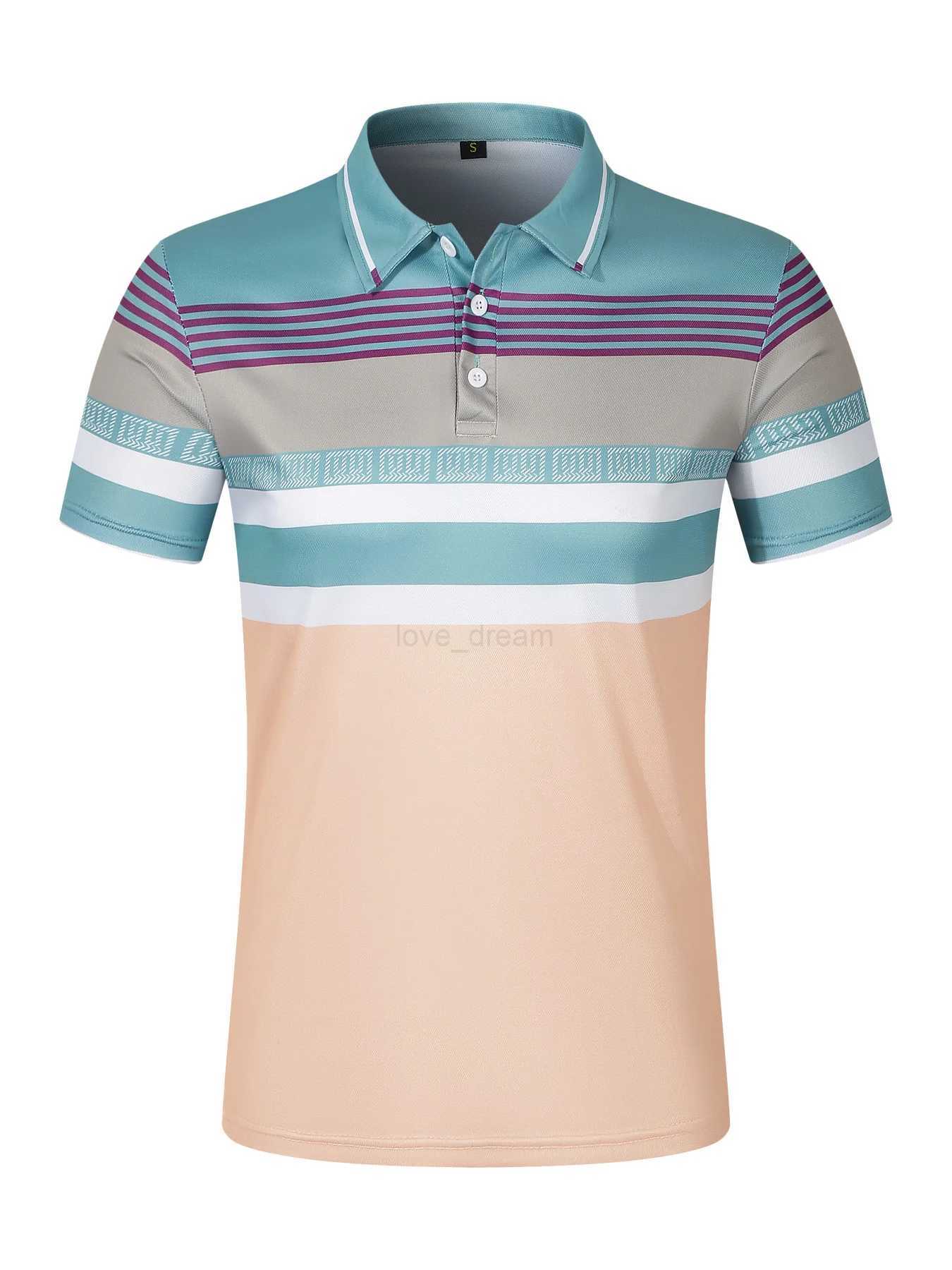 Mens summer short sleeved striped polo shirt mens casual breathable polo shirt top.XJ240920