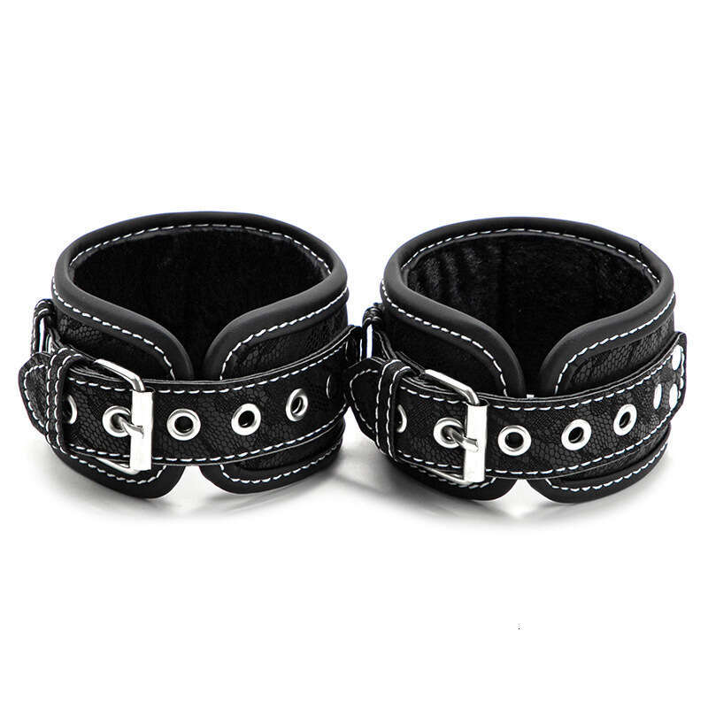 SM prop set with 10 pieces of fun, lace printed restraint handcuffs, lace fun whips, lace fun collars