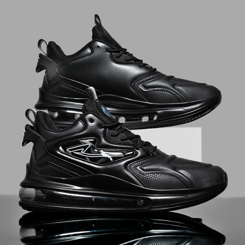 2024 Autumn/Winter New Men's Super Fiber Leather Face Trendy Wear resistant Anti slip Half Air Cushion Warm Casual Shoes