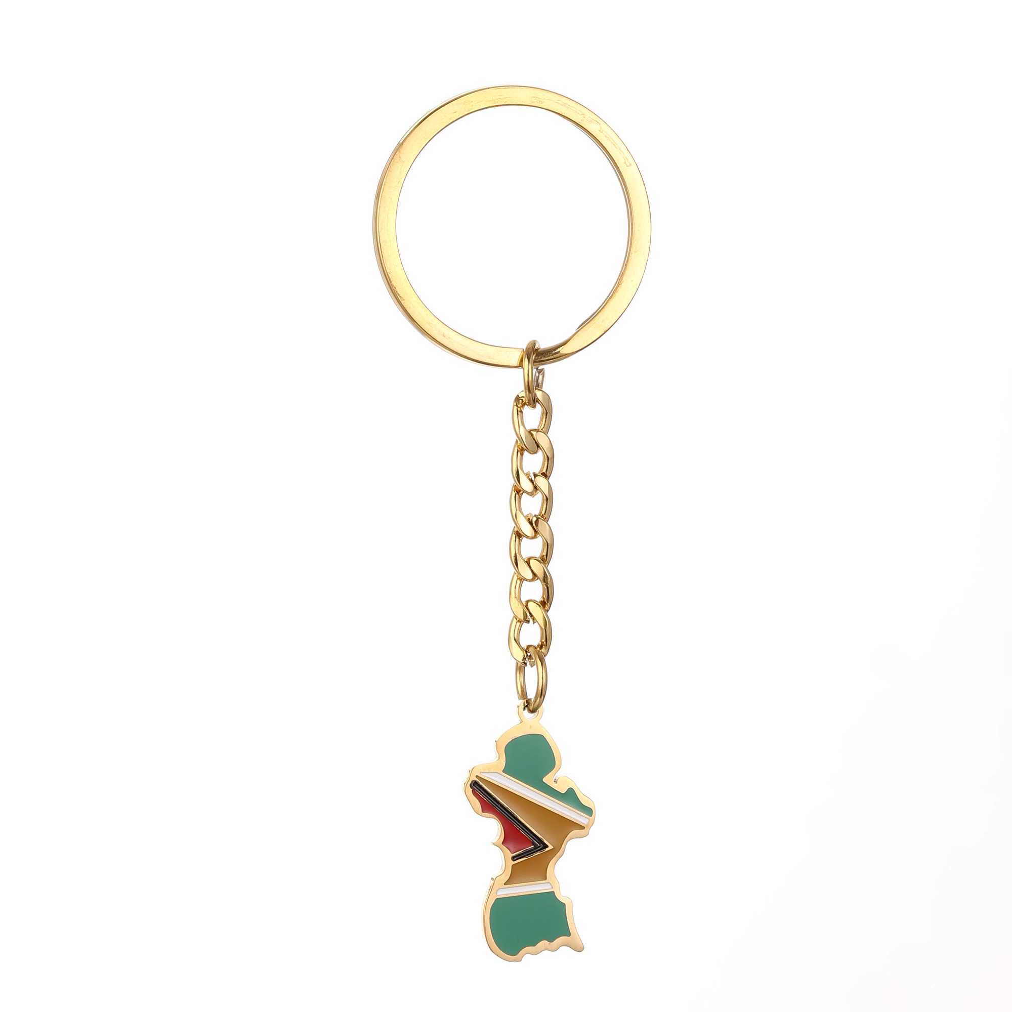 Stainless Steel Guyana Map Flag Keychain Women Girls Guayana Jewelry Republic of GuyanaX240919