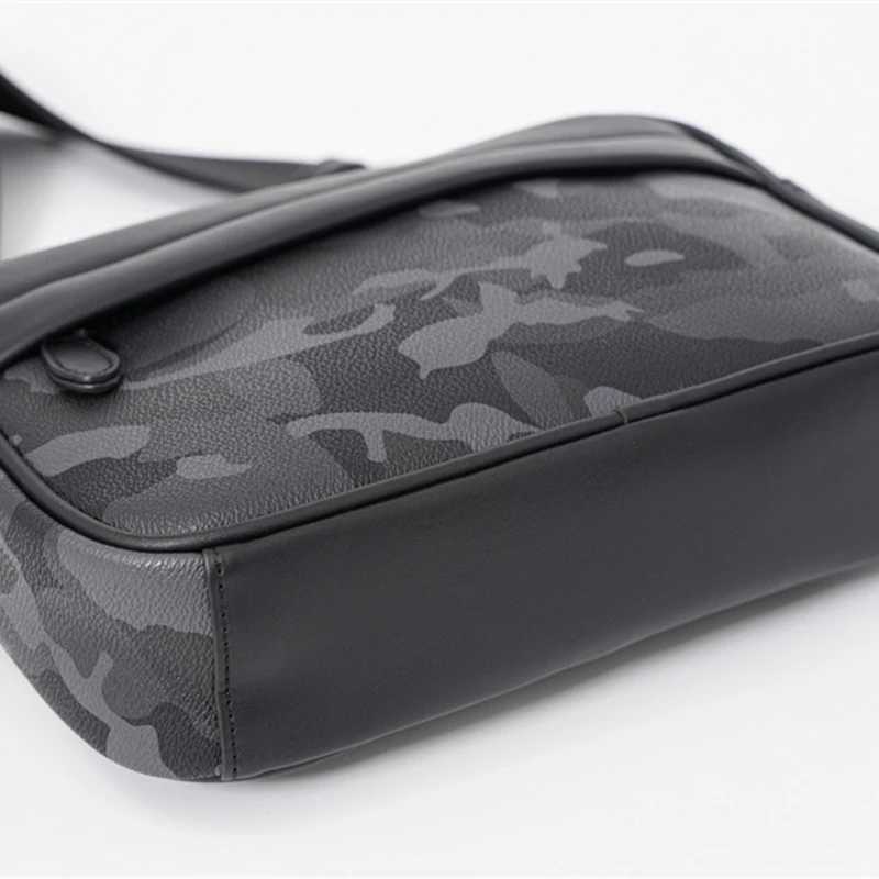 Camouflage PU Leather Messenger Bag Men Fashion Design Mens Crossbody Bags Multifunction Sling Shoulder Bags Man Luxury Handbag Z240919