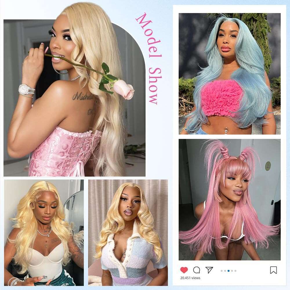 613 Blonde 13x6 Body Wave Frontal Preplucked Brazilian wig 13x4 Transparent HD Lace Front Human Hair Wigs For Women